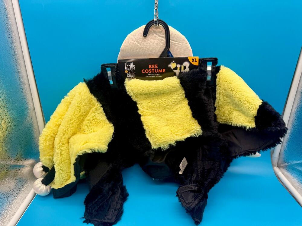 Thrills & Chills Bee Dog Costume XL Pet Halloween Plush Wings Antenna